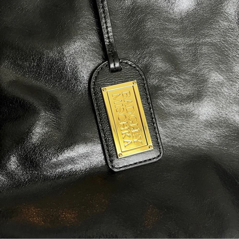 Badgley Mischka | EUC Black & Tan Satchel Bag (Dust bag included) - Picture 3 of 10